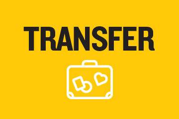 yellow background with black text that says transfer